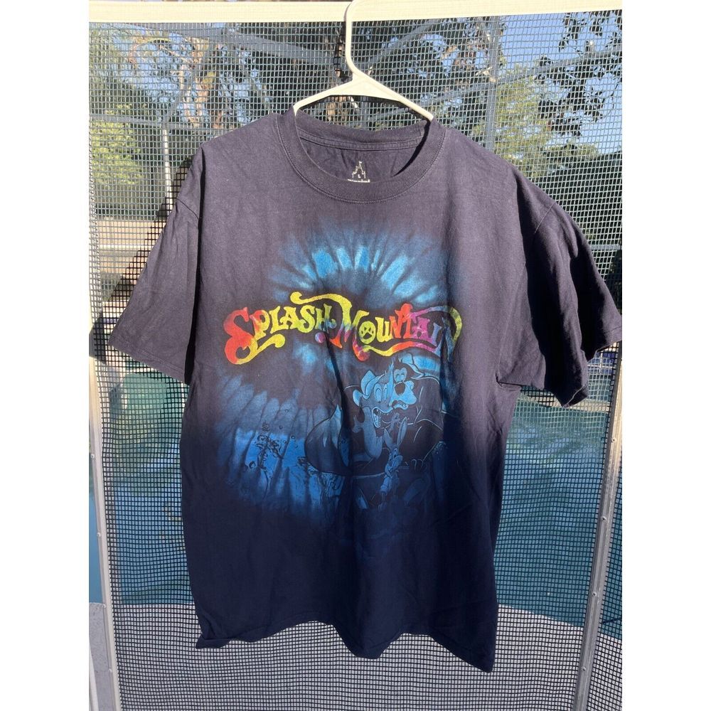 Vintage Disney Splash Mountain Tie Dye Big Print Mens Large Shirt Disneyland